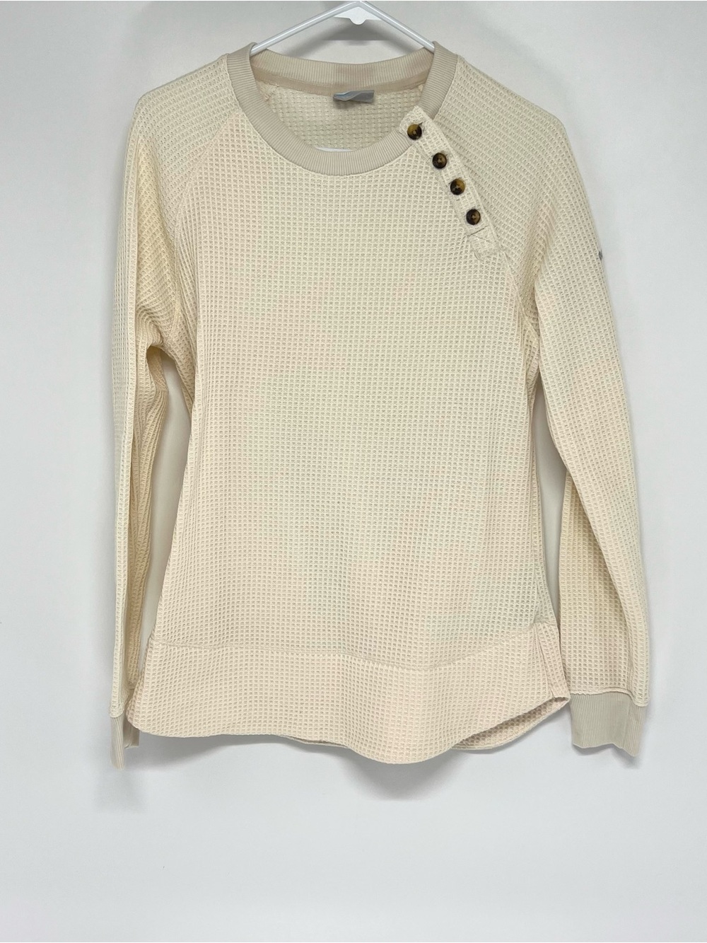 Columbia waffle knit sweater top large
